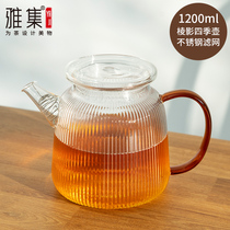 Yaji Tea Set Prism Shadow Four Seasons Pot Household Hammer Pattern Thickened Heat-resistant Glass Cold Kettle Large-capacity Glass Pot