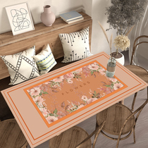 TPU tablecloth waterproof and oil-proof wash-in household rectangular desktop tablecloth Light luxury pastoral style coffee table table mat thick