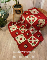 What do Pippi Liu do today DIY hand woven blanket love wreath blanket blanket material wrapped wool knitting