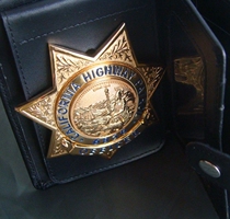Metal emblem bag certificate holder wallet does not contain badges