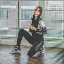 Autumn and winter large size fitness suit women loose fat mm running gym sports quick-dry fashion yoga clothes slim thin