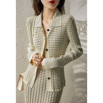 ATINI 2021 autumn fashion striped vibrant fine 16-pin short BX open S half Q knit set