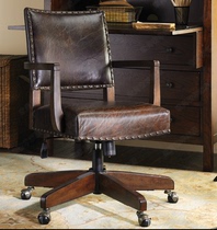American boss chair leather computer chair office chair home solid wood swivel chair backrest big class chair