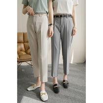 o o (real wearing of commuter smoke pipe pants) temperament casual Y* K zipped medium-high waist western clothing pants 22 spring AY1992