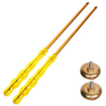 45cm solid alloy rod single head diabolo tendon handle empty bamboo rod straight hole transparent handle shake Rod