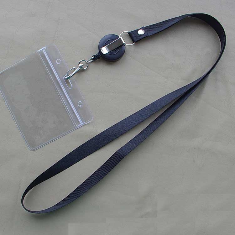 Transparent waterproof document clip lanyard-type chest card lanyard horizontal vertical version of the document cover easy to pull the lanyard chest card