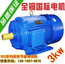 Three-phase asynchronous motor YE2 series motor new copper national standard Y100L-4 pole 3KW KW copper core 380v
