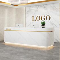 Light luxury curved cash register simple modern art beauty salon bar company front desk reception counter customization