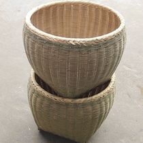  Farm hand-made large basket Bamboo woven products Amoy rice basket Large grain bamboo basket storage basket Happy event basket dustpan
