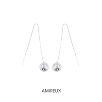 AMIREUX earrings 2021 new advanced sense temperament simple light luxury hollow transfer bead ear S925 sterling silver