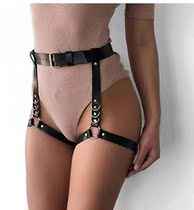 Sex toys leather garter belt leather underwear performance clothing steel pipe decoration props leather socks sm garter belt