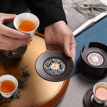 Xiangfu coaster ebony wood cup holder tea ceremony Kung Fu Tea Cup cushion home Zen insulation pad tea set accessories
