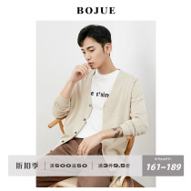 Knitted cardigan mens 2020 new spring and autumn loose Korean version of the trend outside wearing sweater v-neck wild thin jacket