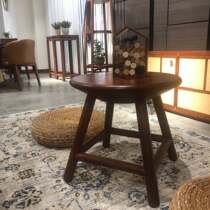 Reading pear ancient rhyming with small round table solid wood fresh and natural eco-friendly ancient wind bedroom living room table for home modern