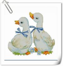 Cross stitch drawing redraw source file two little fat geese