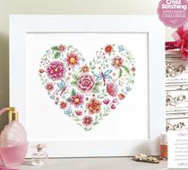Cross stitch electronic drawing redraw source file Flower flower peach heart Flower heart