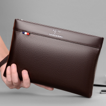 Men Genuine Leather Envelope Bag Large Capacity Hand Held Subcontractor Task Headlayer Bull Leather Handbag High-end Luxury Mobile Phone Ipad Bag