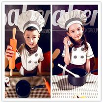 Kids Chef Suit Boys and Girls Costume Baking Kindergarten Little Chef Role Play Costume