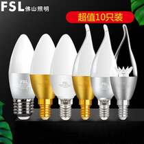 Foshan lighting LED tip pull tail bulb E14 screw super bright candle energy-saving transparent bulb crystal chandelier light source