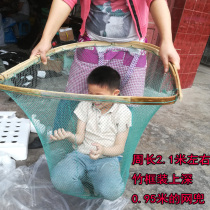 Flower grilled stick shrimp grilled lotus river shrimp shrimp net not into the water fishing Field snail pull Net old-fashioned touch snail tool steak net