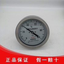 Hongqi instrument factory direct WSSN-40 axial type oil-filled anti-seismic all stainless steel bimetal thermometer