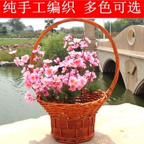 Willow flower basket rattan handmade basket flower basket decoration gift basket bamboo small basket dance props basket multi-meat flower pot