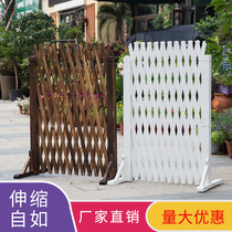 Anti-corrosion wood fence fence indoor telescopic pull net fence outdoor garden fence decorative guardrail wooden grid partition