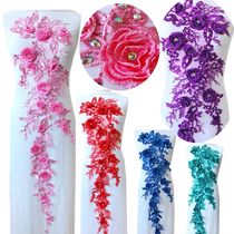 Multi-color super large hot diamond lace flower lace accessories high grade embroidery patch floral costume decoration accessories