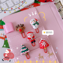 Creative student cute cartoon Christmas old man elk paper clip clip office stationery supplies