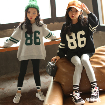 Girls Autumn Fashion 2021 new Fashion sweatshirt CUHK Sport Ocean Gas Casual Childrens Korean Edition Long blouses