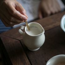 Milk Cup print handle Cup light yellow glaze wine divider tea hand made porcelain cup