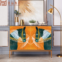 Light luxury style decorative cabinet Modern simple solid wood dining side cabinet Living room integrated partition cabinet entrance cabinet shoe cabinet