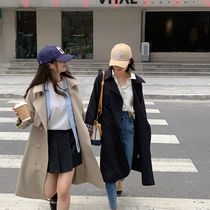 (High quality B defeat) small man windbreaker early autumn new long coat female spring and autumn Joker simple atmosphere