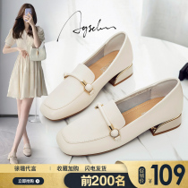 Coarse Heel Single Shoes Woman 2022 Spring new 100 hitch retro Gurlefoe Shoe small crowdsourced Inn windy Leather Shoes