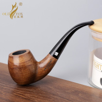 老狐狸品牌高档实木烟斗手工烟丝斗经典苹果式花梨木烟斗木质烟具