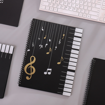 Loose-leaf A4 Folder Inserts Page Bag Style Guitar Piano Spectrum Score Sheet Music Clips Transparent brochure Black Large Cap