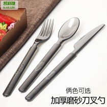 Disposable knife and fork spoon tableware soup spoon steak knife Western food fork spoon Fork delivery package