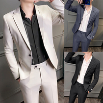  Rich bird suit suit mens business high-end formal casual small suit trendy slim groom wedding mens dress