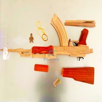 Renxiang ak47 second generation third generation solid wood band gun ornaments Red Rosewood beech wood accessories toy gun wooden model