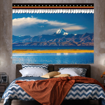 Tibetan snow mountain scenery hanging cloth bedroom decoration tapestry bedside wall blocking mural living room layout background fabric art