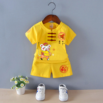 Boys Tang clothing year-old gift mouse baby girls 100 days dress baby summer short-sleeved cartoon pure cotton anime Hanfu