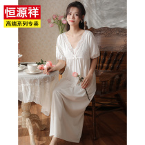 Palace Wind White Sleeping Dress Woman Summer Sexy Lace Pure Desire Brief Pure Color Sweet pyjamas 2022 New