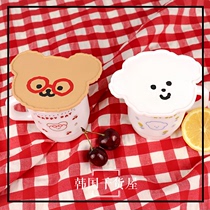 Korean teteumins niche design cartoon cute mug cover silicone coaster high temperature resistant