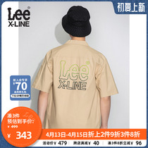 LeeXLINE 22 Spring Summer New Pint Comfort Version Pocket Beige Men Short Sleeve Shirt LMT000027100-97W