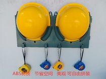 Gray hard hat placement placement rack Workshop wall hanging plastic hat rack Office storage rack ABS