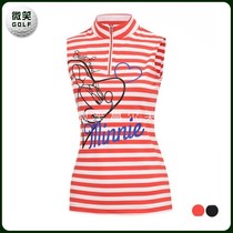 Special 2021 summer new Korean golf suit WOMENs half-pull chain pattern sleeveless T-shirt GOLF