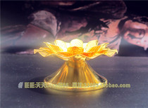 Buddhist Supplies Golden Lotus Candle Candle Golden Crisp Oil Lamp Holder Buddha Altar for Lights Supplies Golden Even Flowers