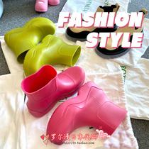 Japan Asigo MONA Net red with waterproof rain boots water boots rain shoes Martin short boots Women fashion wear