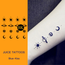 BLUEKISS Blue kiss universe planet small fresh wrist juice tattoo herbal stickers Waterproof long-lasting men and women ins