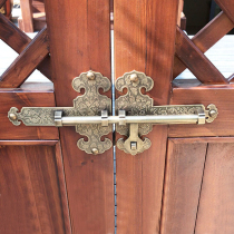 Copper full garden Chinese pure copper double door latch old wooden door lock garden garden door latch antique door buckle